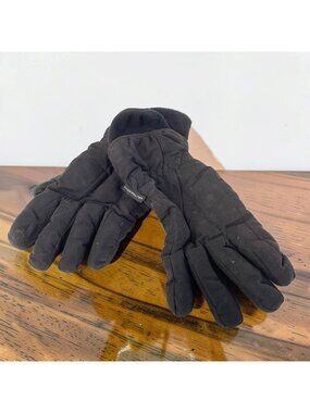 Thermolite Black Mens Winter Gloves One Size Fits Most Insulated Polyester